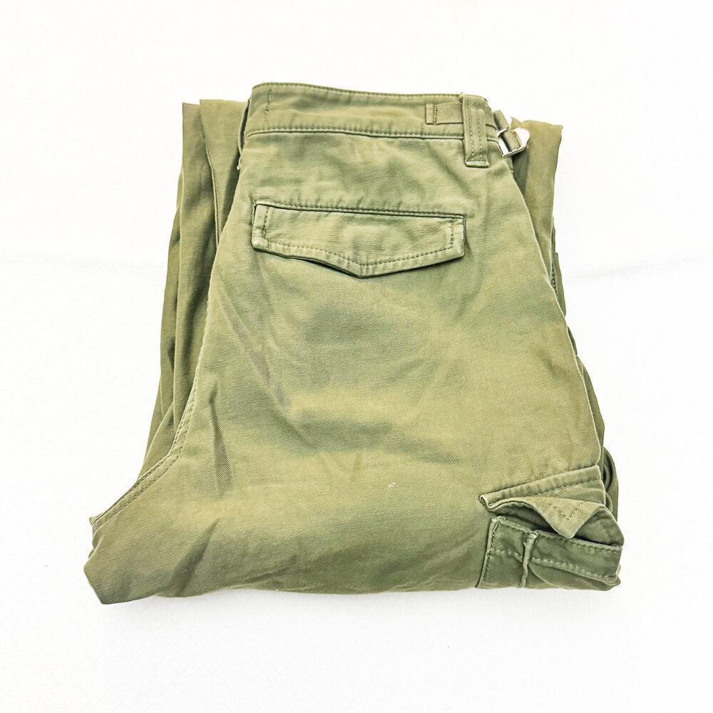 TNA Green Cargo Utility Straight Leg Denim Jeans RVST 03-06-35345-R-SP23 Size 2